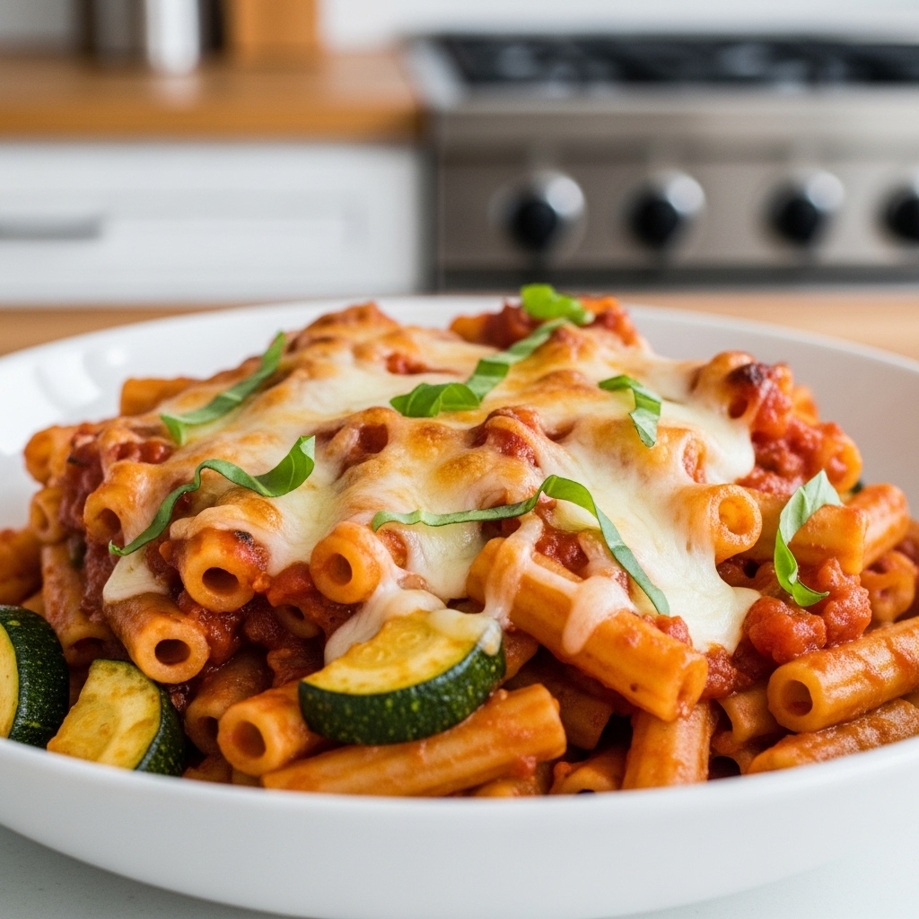 Ziti with Zucchini and Mozzarella