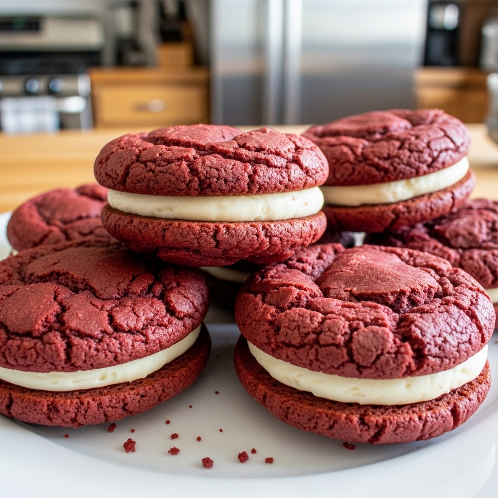 Red Velvet Sandwich Cookies