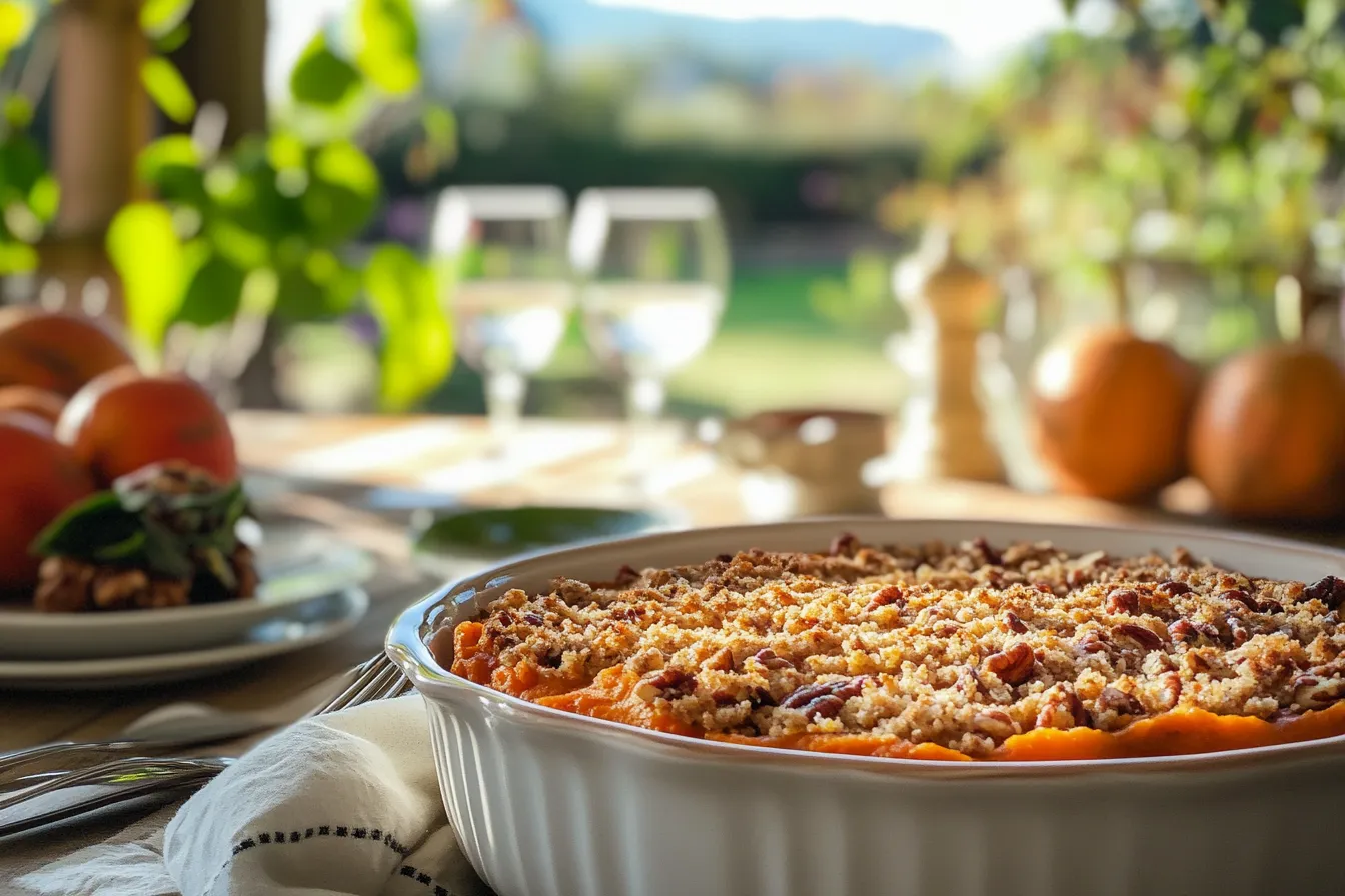 Delicious Sweet Potato Casserole with Brown Sugar Pecan Crumble Sweet Potato Casserole with Brown Sugar Pecan Crumble